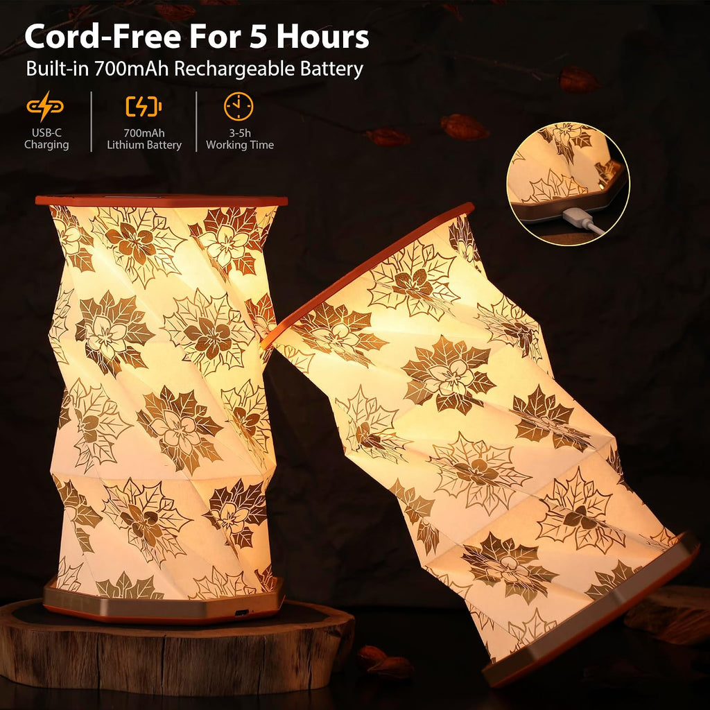 Birthday Flower Folding Lamp, Paper Lantern Lights, Japanese Gifts