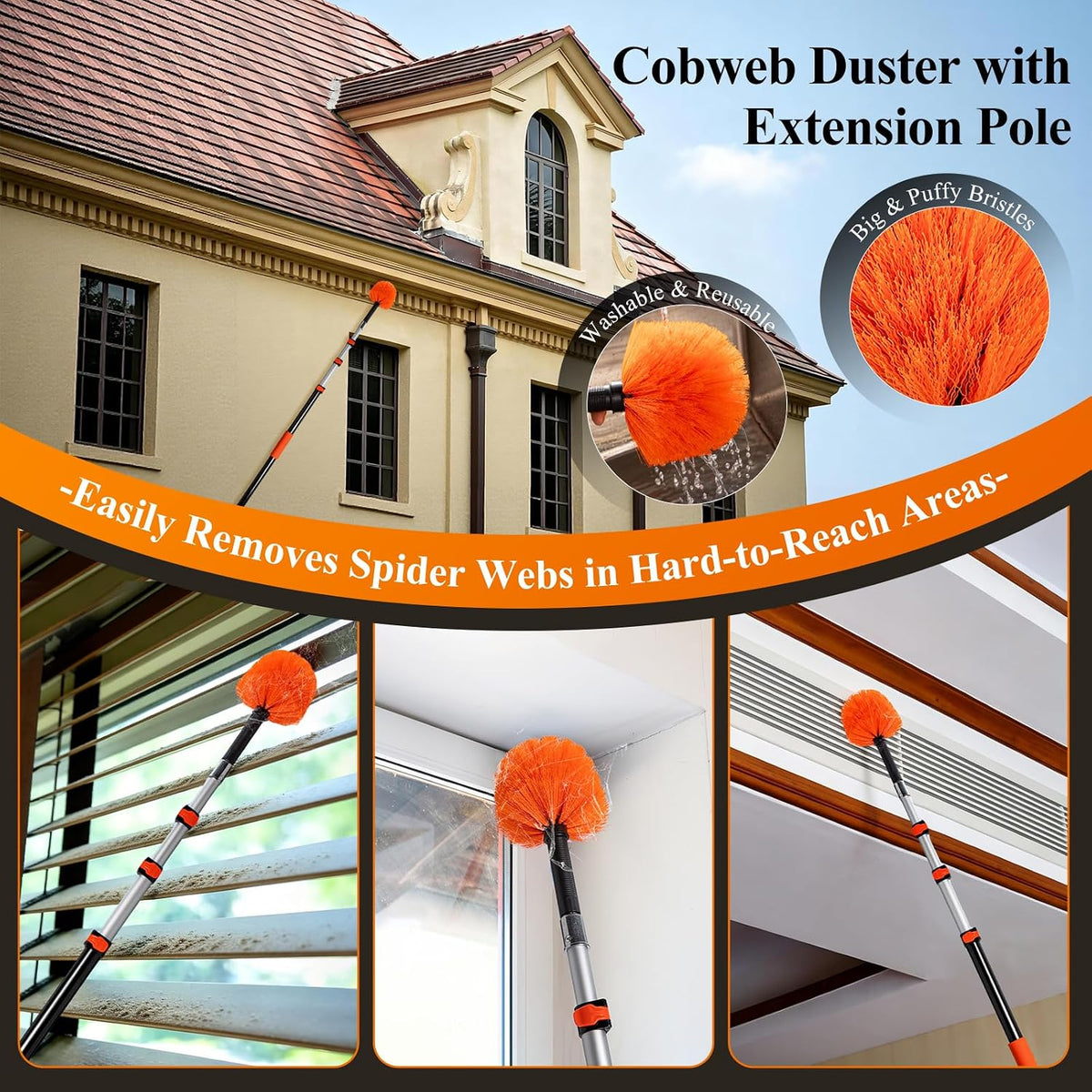 20ft High Ceiling Duster Kit with Heavy-Duty Extension Pole