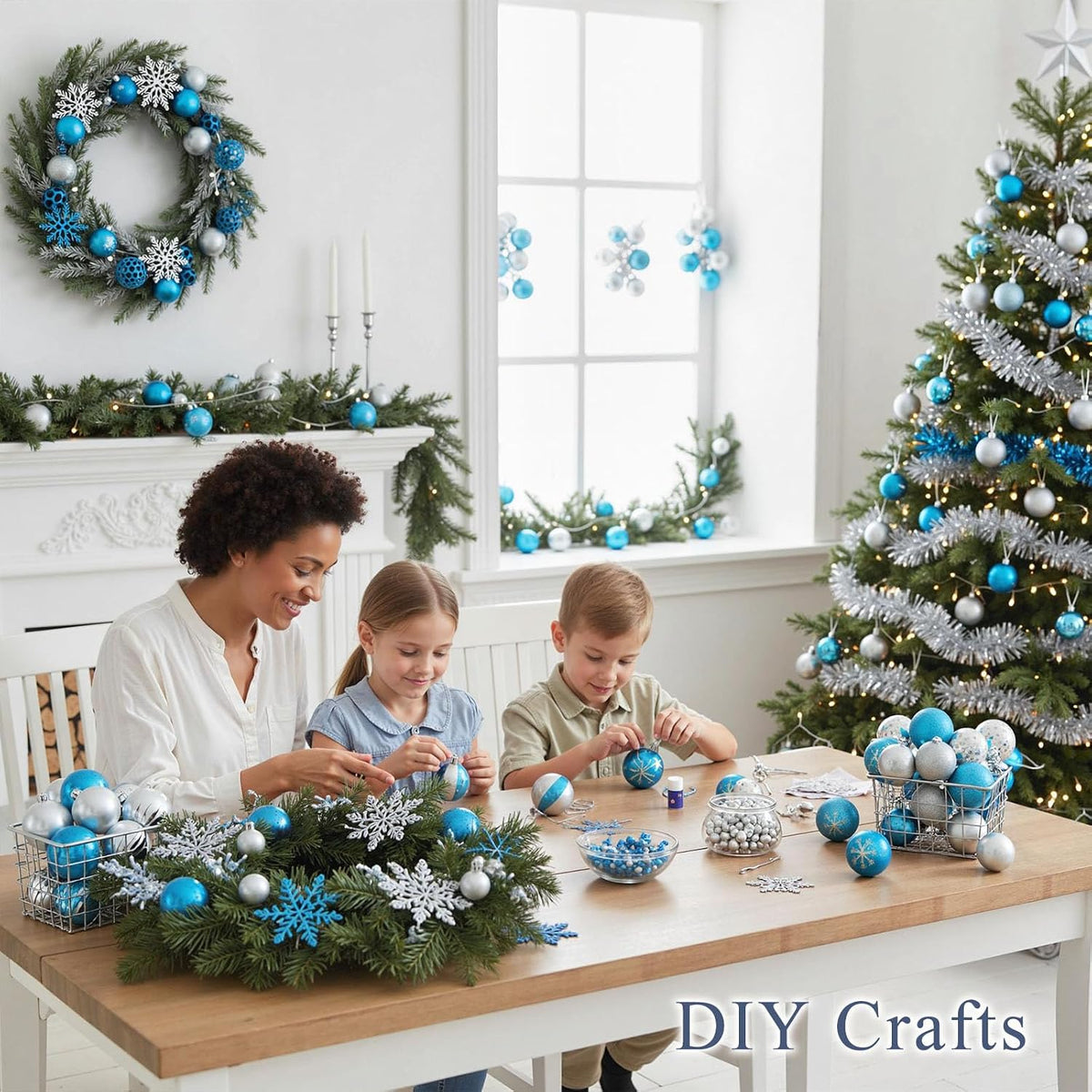 DOMESTAR 100 PCS Christmas Ball Ornaments, Christmas Tree Ornaments Glitter