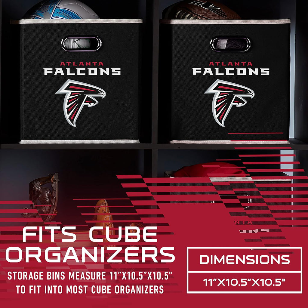 Franklin Sports NFL Atlanta Falcons Collapsible Storage Bin NFL Folding Cube Storage Container Fits Bin Organizers Fabric NFL Team Storage Cubes One Size (Pack of 6)