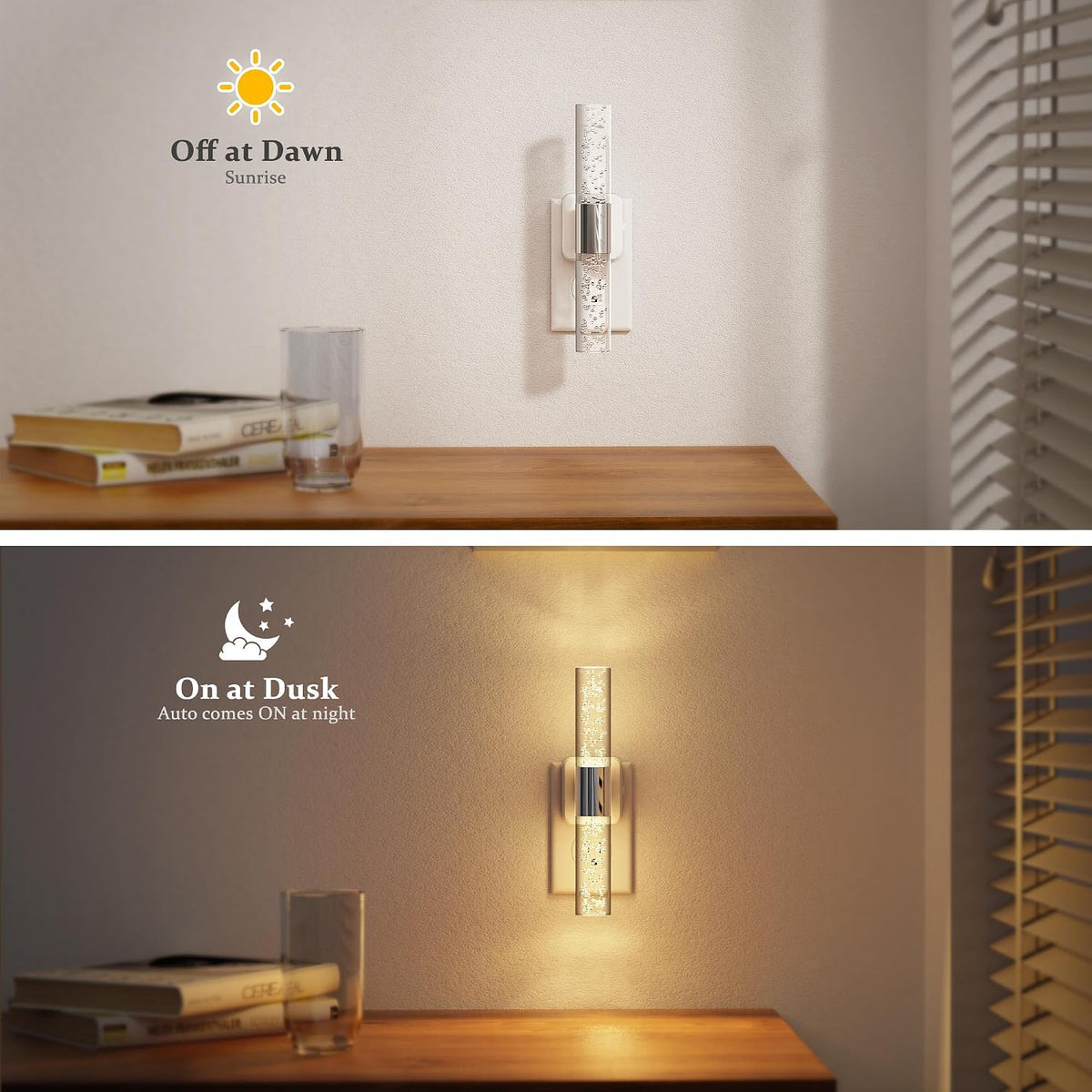 JandCase Night Lights Plug into Wall, 180° Rotating 2 Pack 3000K Soft Light