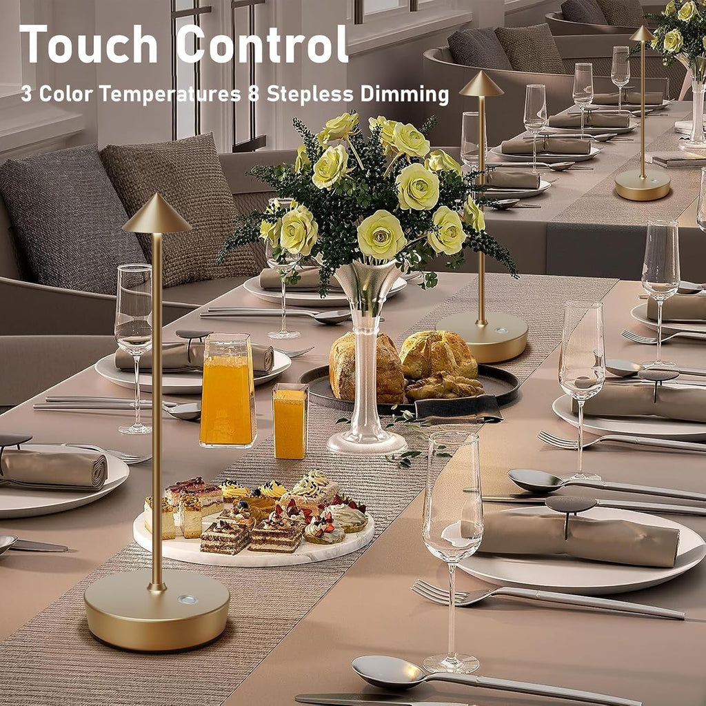 Cordless Rechargeable Led Table Lamp Battery Operated Light Bronze