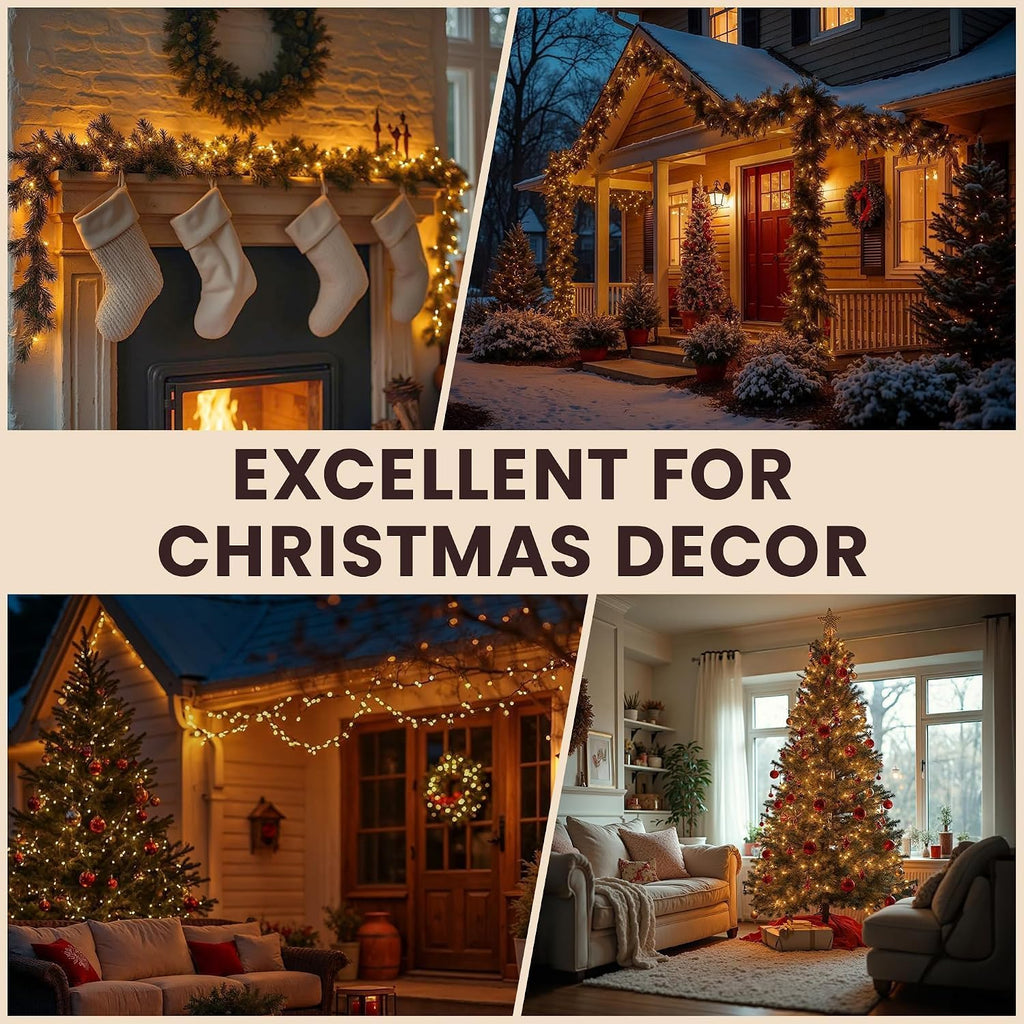 Incandescent Teeny Lights 100 ct – Warm Mini Bulbs with Brown Cord – Indoor/Outdoor Water-Resistant Farmhouse String Lights for Patio, Wedding, Home Décor, Rustic Christmas