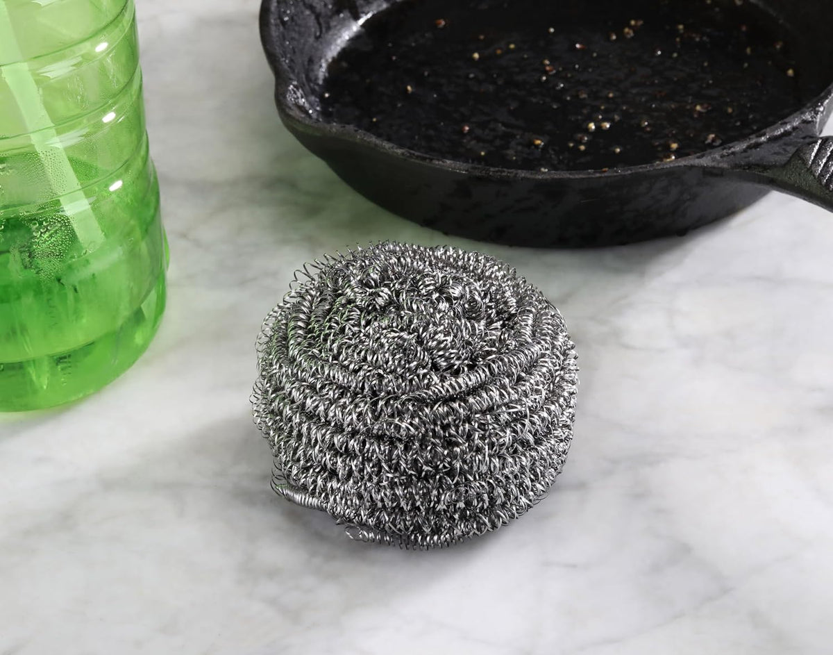 New Star Foodservice Extra Large (50 Grams) Stainless Steel Sponges Scrubbers, Set of 12 (Pack of 4)