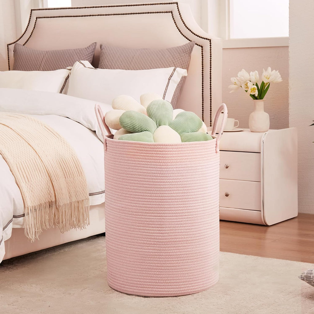 Pink Hamper Laundry Basket for Girls 80L Large Nursery Hamper