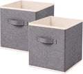 ShellKingdom Storage Bins, Foldable Linen Storage Cubes, 2 Pack (Grey)