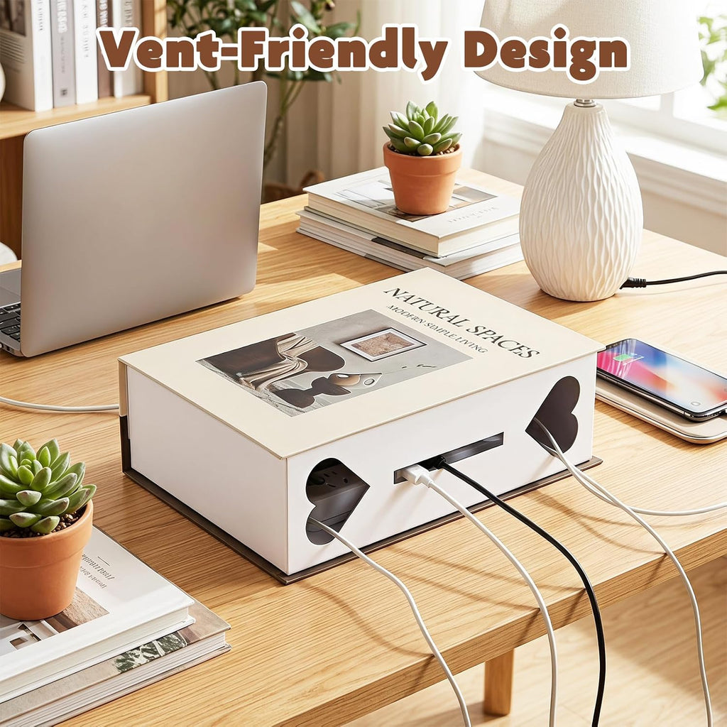 Book Shape Decorative Cable Management Box, Modern Simple Living
