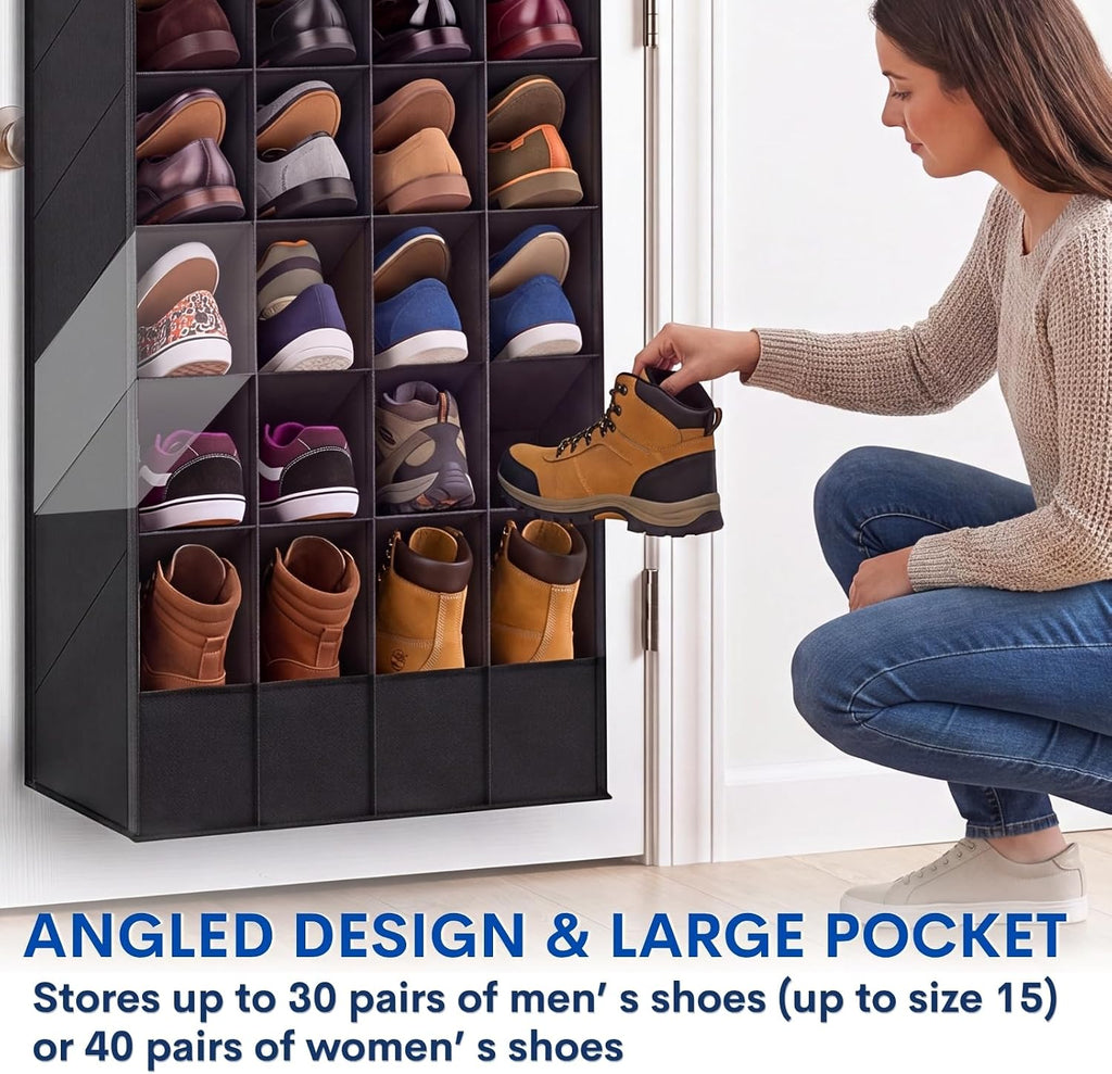 Ofiray-home Over the Door Shoe Organizer, 40 Pockets, Up to 40 Pairs
