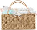 HBlife Large Baby Diaper Caddy Organizer, Paper Rope Storage Baskets Nursery Bin with Removable Divider, Portable Car Organizer for Diapers, Baby Shower Gifts, Newborn Essentials Must Haves