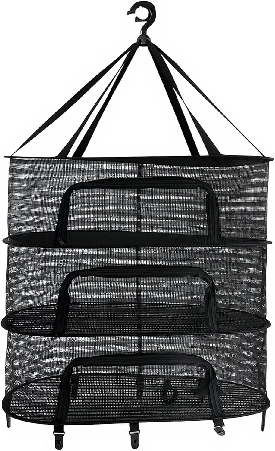 Herb Drying Rack 3-Tier Hanging mesh Dry Rack Foldable with 8 Clips