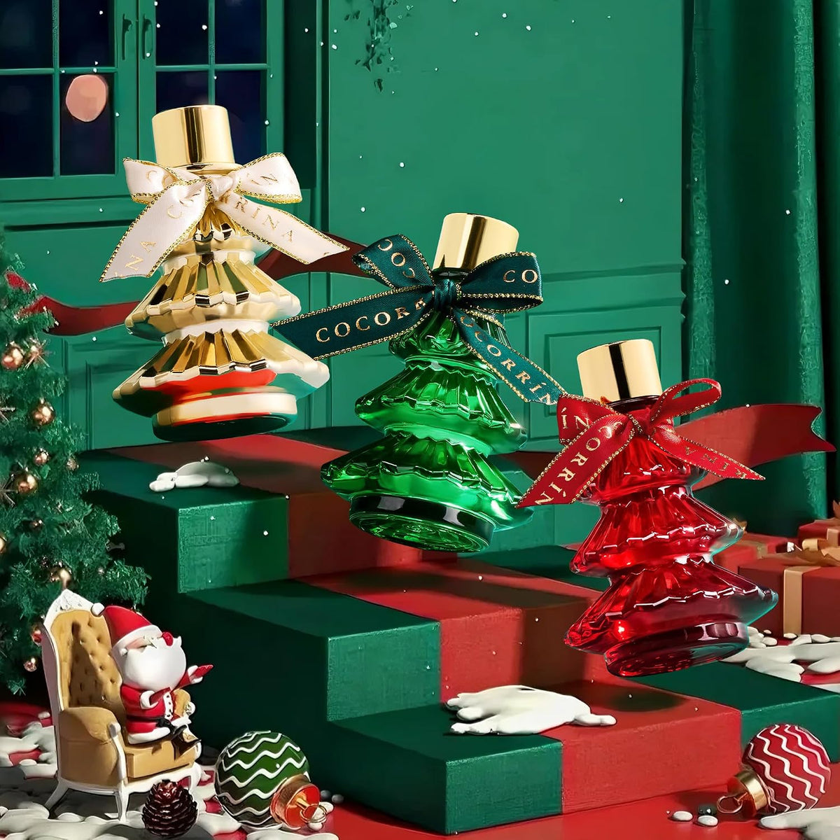 COCORRÍNA Christmas Tree Reed Diffuser Set of 3, 2.03 fl oz Each