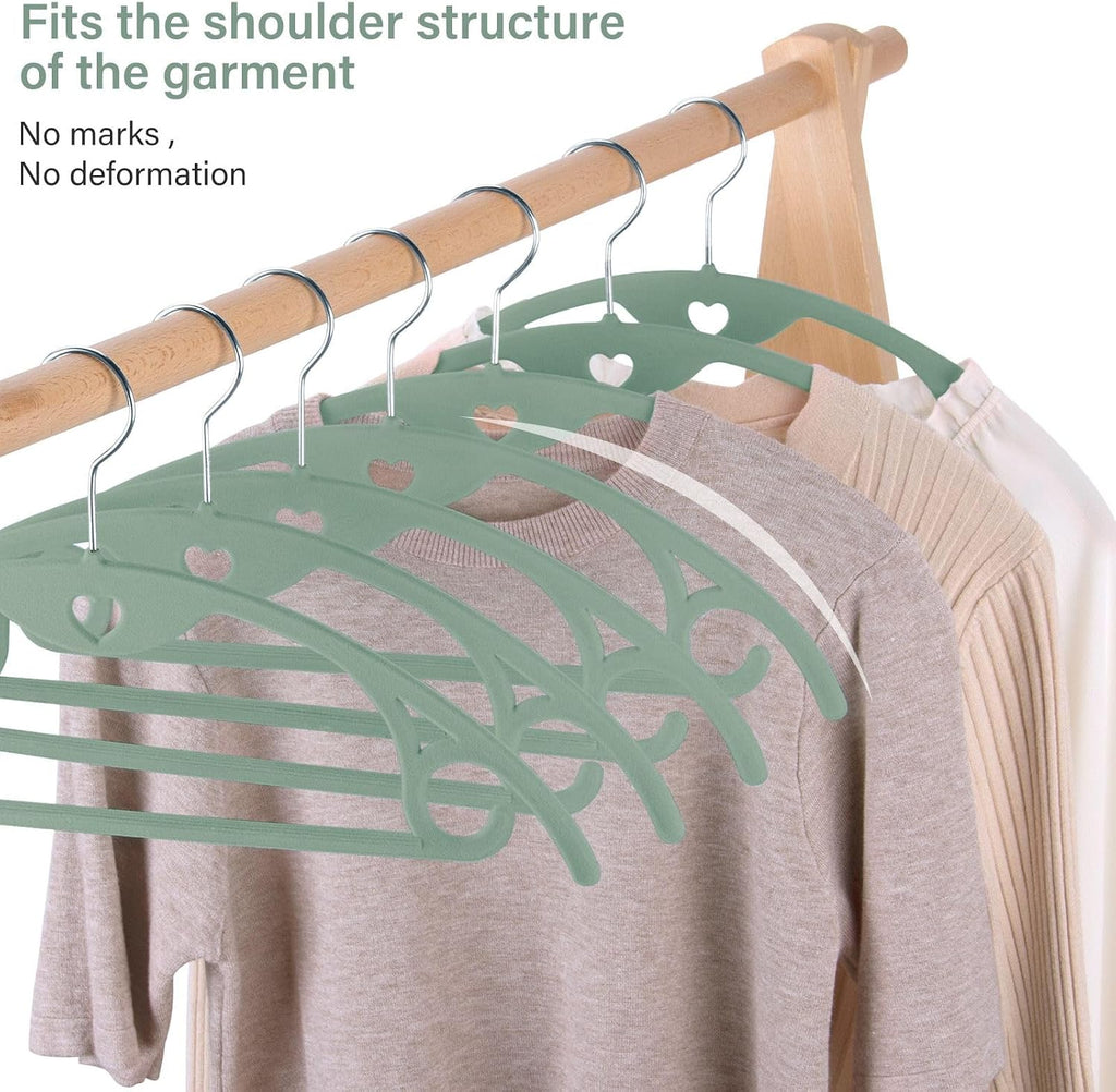 Velvet Hangers Felt Clothes Hangers 50 Pack Green Multi
