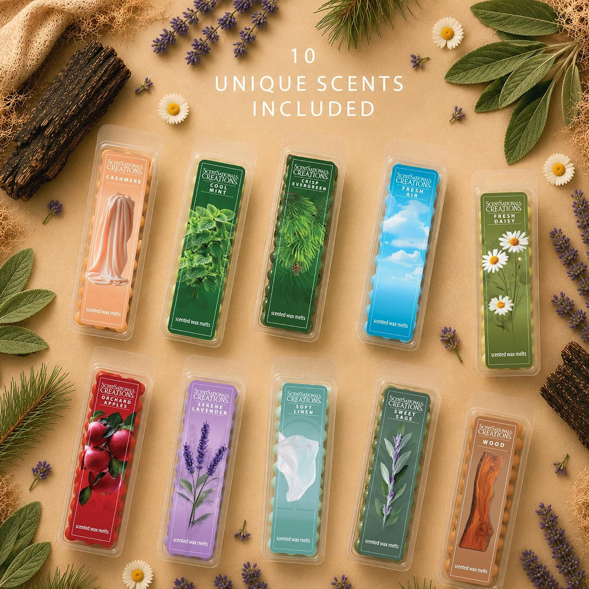 ScentSationals Creations Cozy Cabin Wax Melt Variety Pack, 10oz