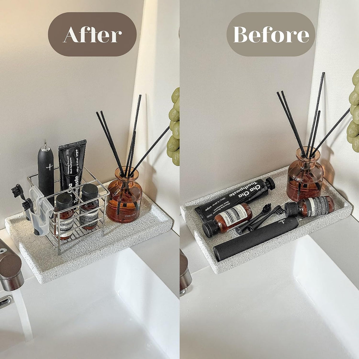 Stainless Steel Electric Toothbrush & Head & Toothpaste Holder for Bathroom