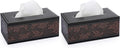 Sumnacon Tissue Box Cover Rectangule Leather Tissue Box with Magnetic Bottom,Stylish PU Tissue Box Holder for Bathroom Toilet Bedroom Living Room Desk Table Office Car (Pack of 2)