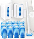 Disposable Toilet Brush and Holder Set with 48 Refills, Toilet Bowl Cleaner
