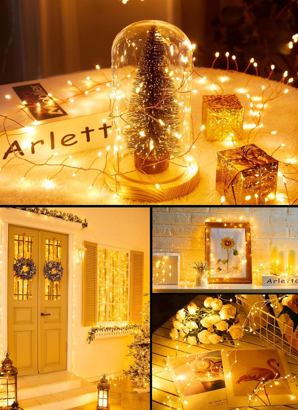 Minetom USB Firecracker Fairy Lights Plug in, 16.4FT 200 LED Warm White
