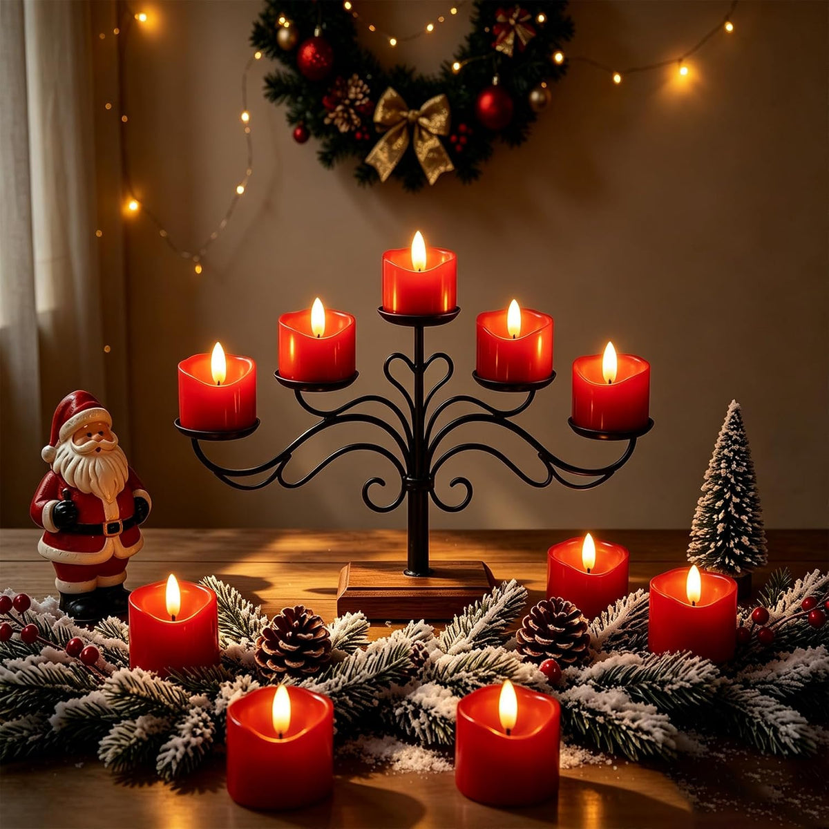 12 PCS Battery Operated Votive Candles Flameless Tealights, Red