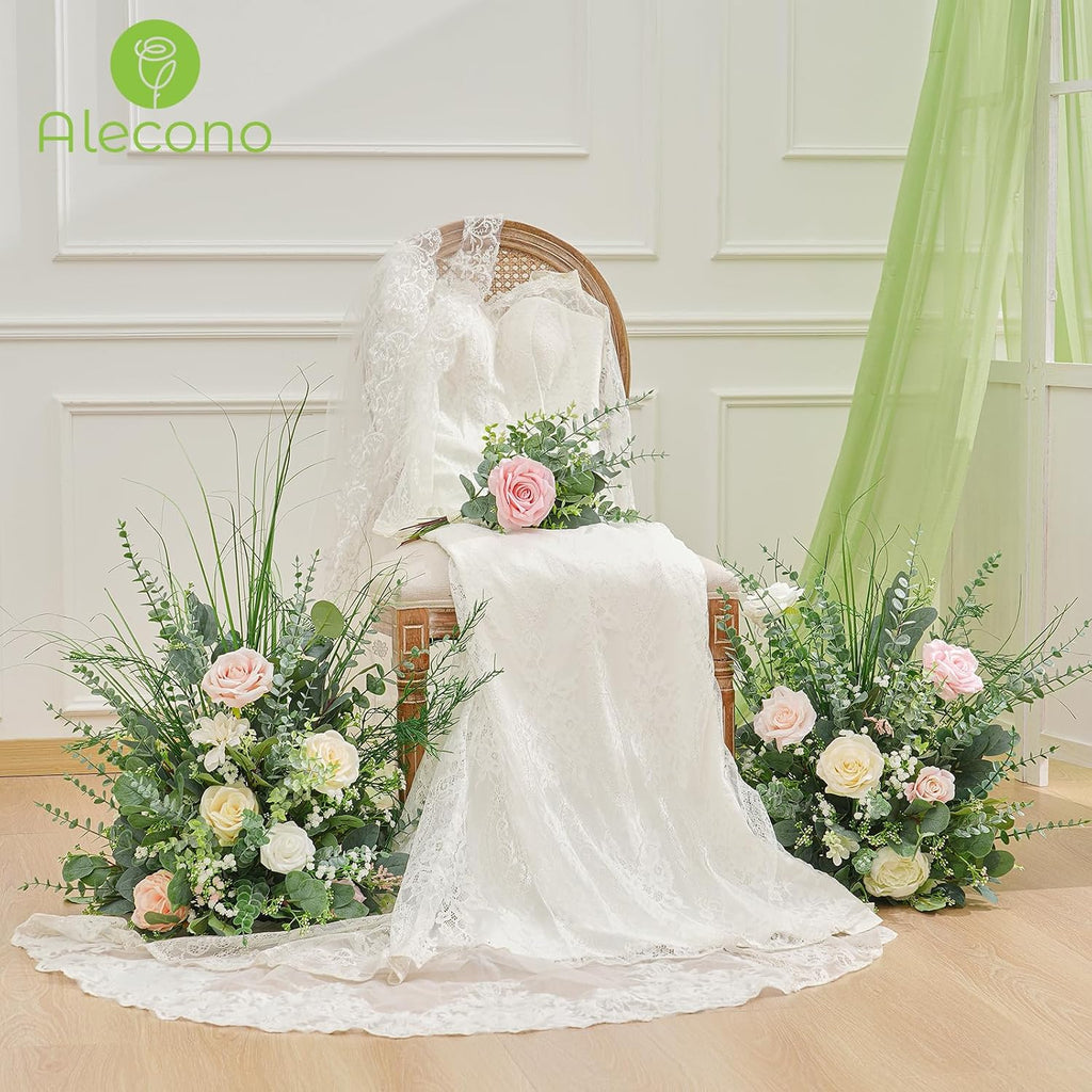 Alecono 5 Kinds Mixed Artificial Greenery Eucalyptus Stems Bulk