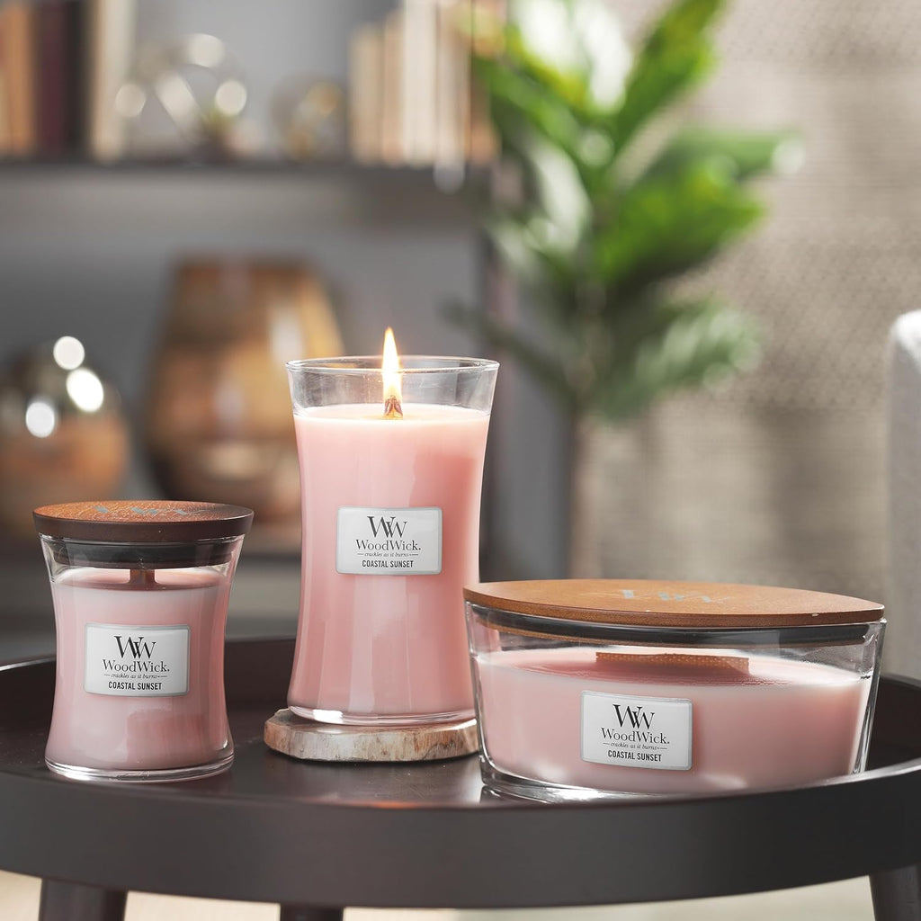 WoodWick Coastal Sunset Scented Candle, Crackling Wick, 9.7oz