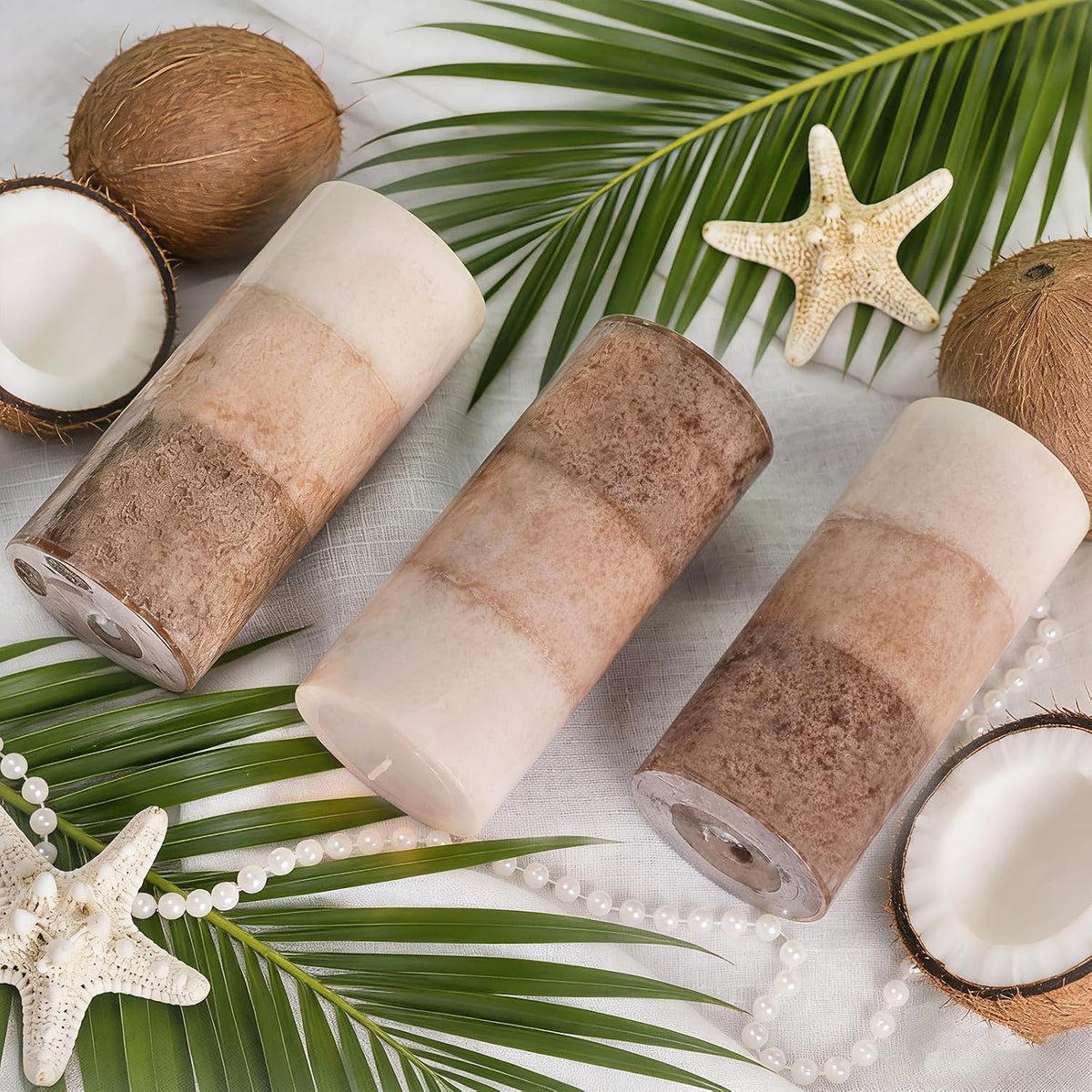 Vanilla Scented Pillar Candles, 2.8x6 Inch Natural Fragrance Candles 210H Long Burning Smokeless Pillar Candle Non-Toxic Pillar Candle for Home Decor Mother's Day Wedding,3 Pack