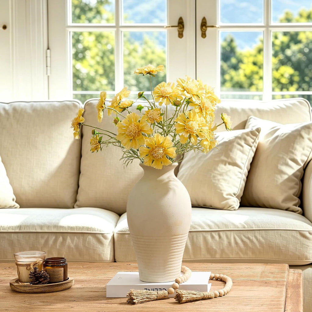 Ceramic Flower Vase Home Decor,11inches Large Farmhouse Table Vases
