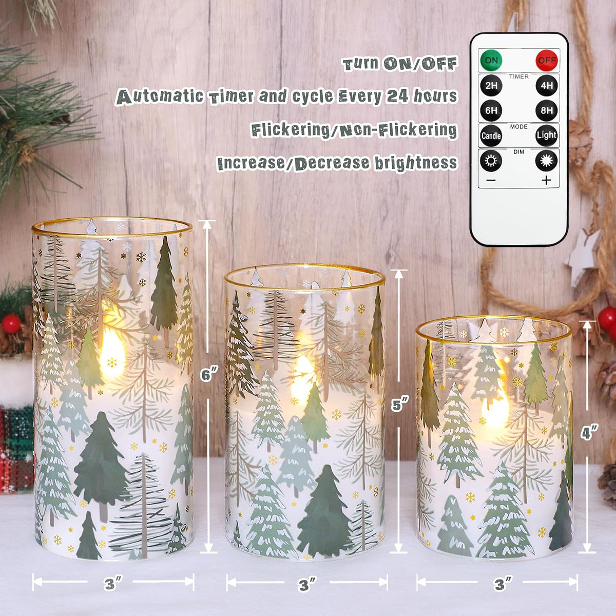 Impress Life Christmas Tree Flameless Candles with Remote
