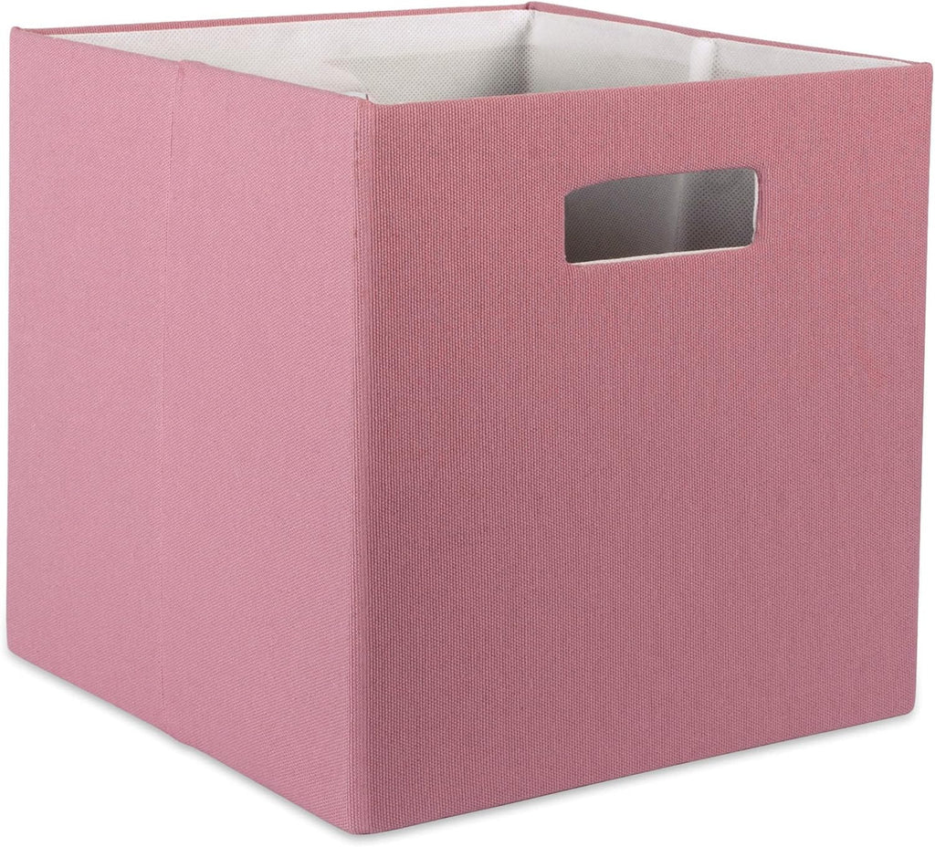DII Fabric Storage Cube Organizer Bin 13x13x13 Foldable, Rose