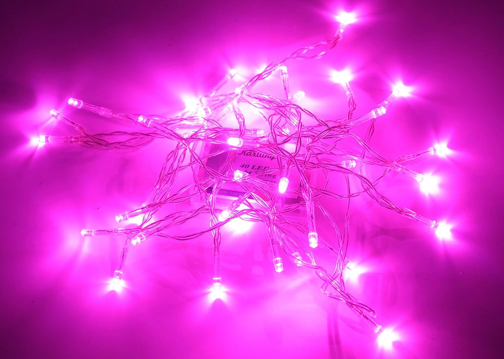 Karlling Battery Operated Valentine's Day Lights, 13ft Pink Fairy Lights