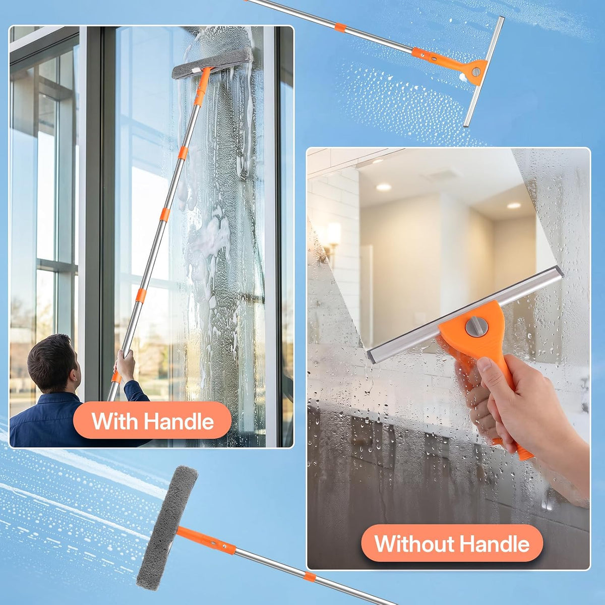Professional Window Cleaning Kit with Collapsible Bucket for Home, Outdoor