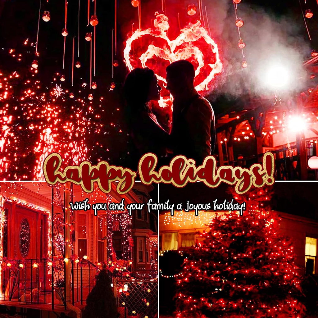 Minetom Clear Christmas Red String Lights 100 Count 20 Feet