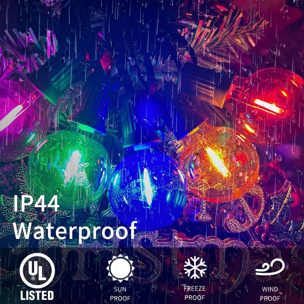25FT Outdoor String Lights, G40 LED Multicolor Globe, Shatterproof