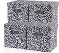 ANMINY Leopard Cheetah Print Storage Cubes Bins with Lids, 11Inch 4PCS