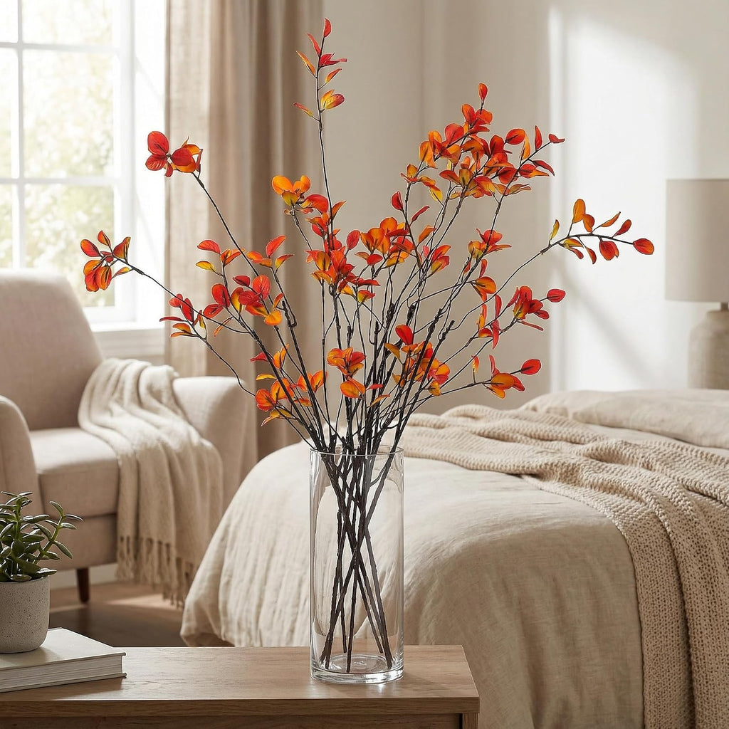 Faux Eucalyptus Stems for Vase, Artificial Greenery Branches 5pcs