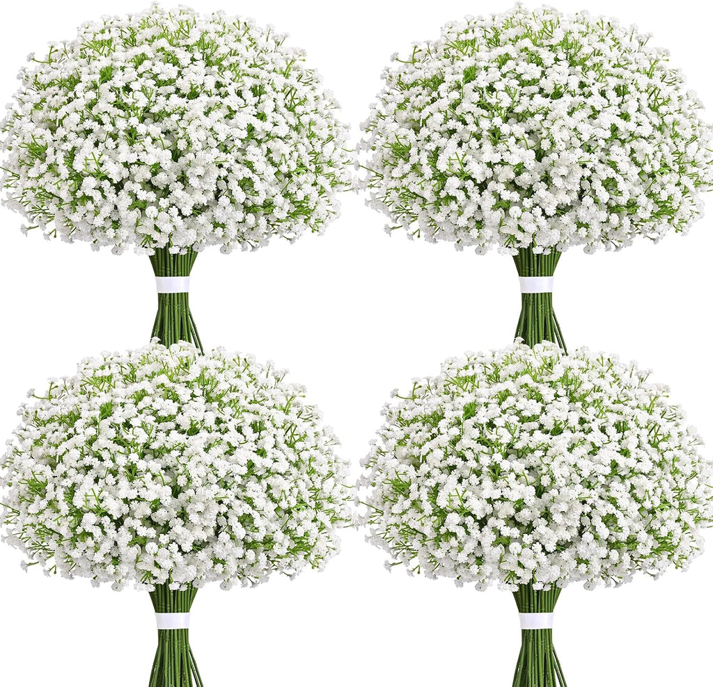 Elyum Babys Breath Artificial Flowers, 25 Pcs Baby Breath Flowers Fake Bulk