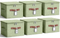 6 Pack Fabric Closet Storage Bins with Lids, 10×8×7 in, Green