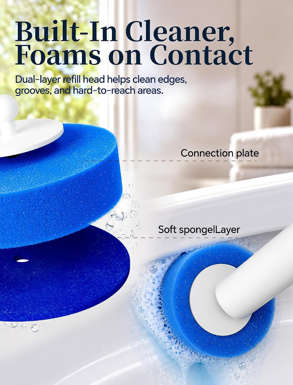 Disposable Toilet Brush Wand, Wall Mounted Toilet Cleaner Kit with Holder, for Bathroom Cleaning (Toilet Brush + 56 Brush Heads)