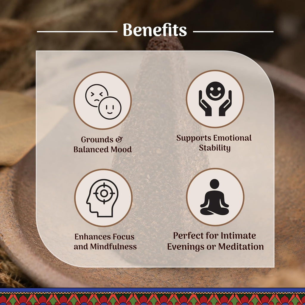 Sacred Elements Organic Incense Cones – Patchouli Scent (Pack of 4) | Natural Aromatherapy for Relaxation & Mood Balance | Handcrafted, Low Smoke, Long-Lasting Fragrance for Home Use