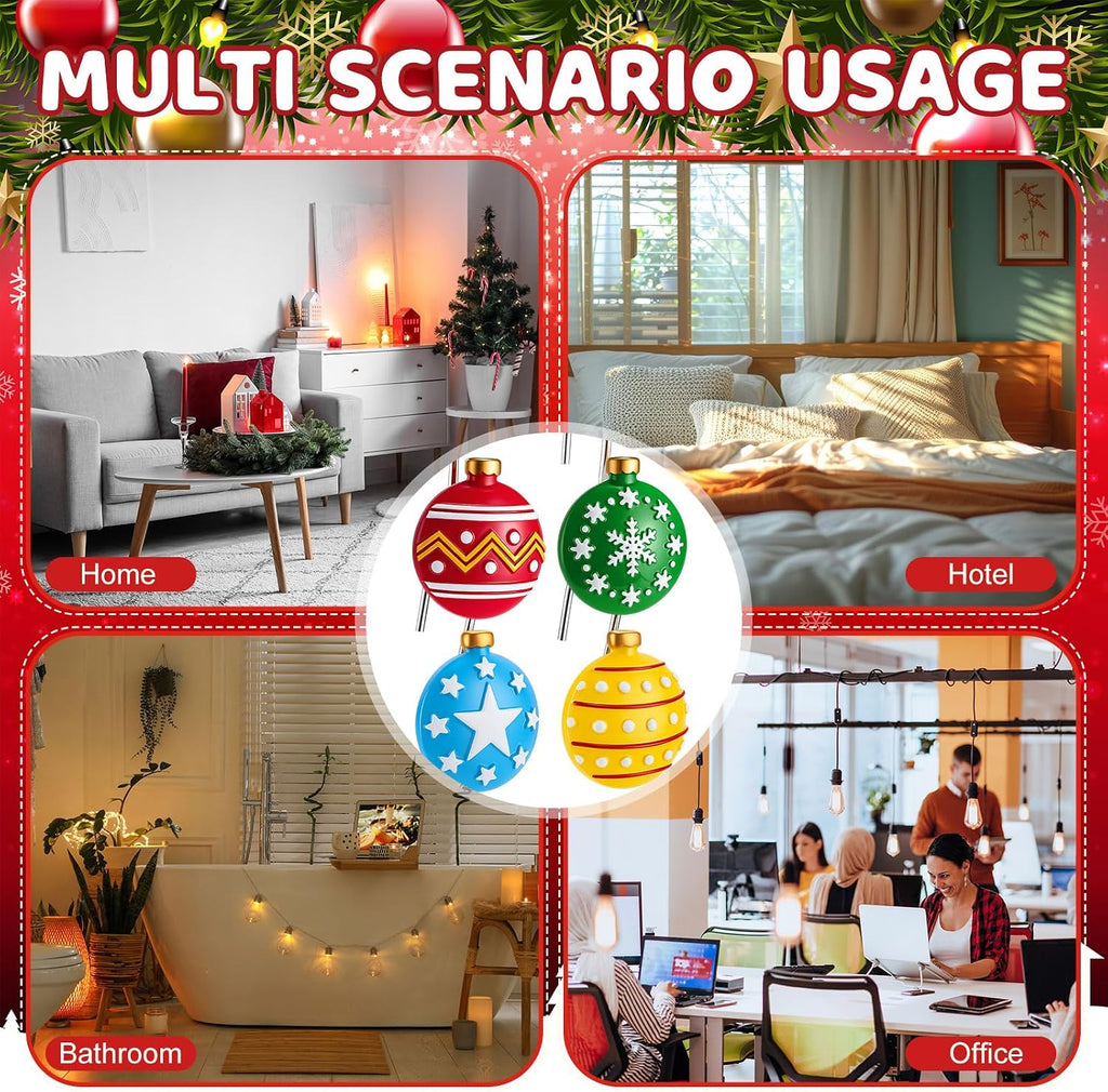 Yungyan 12 Pcs Christmas Shower Curtain Hooks Snowflake Curtain Hangers