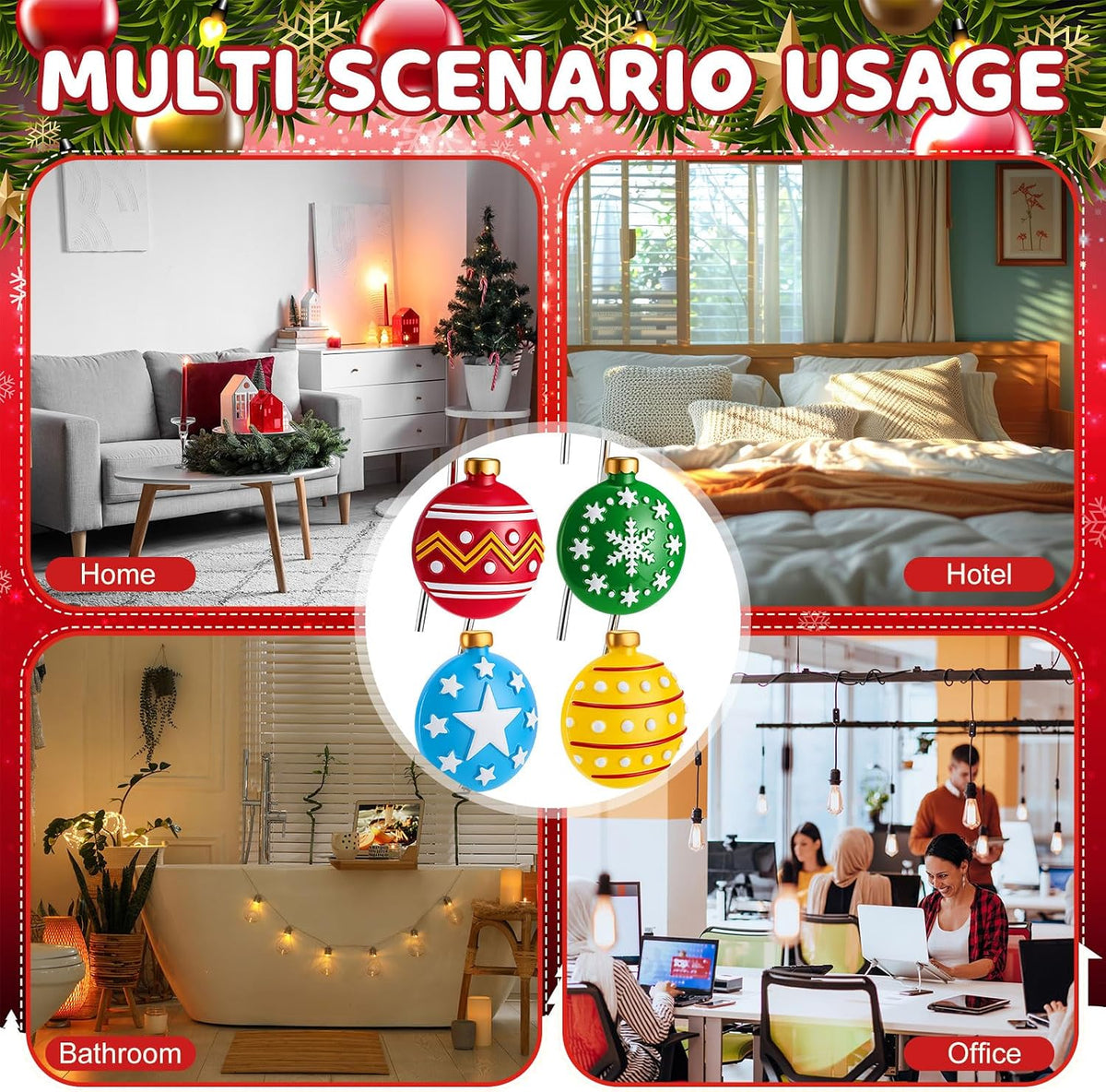 Yungyan 12 Pcs Christmas Shower Curtain Hooks Snowflake Curtain Hangers