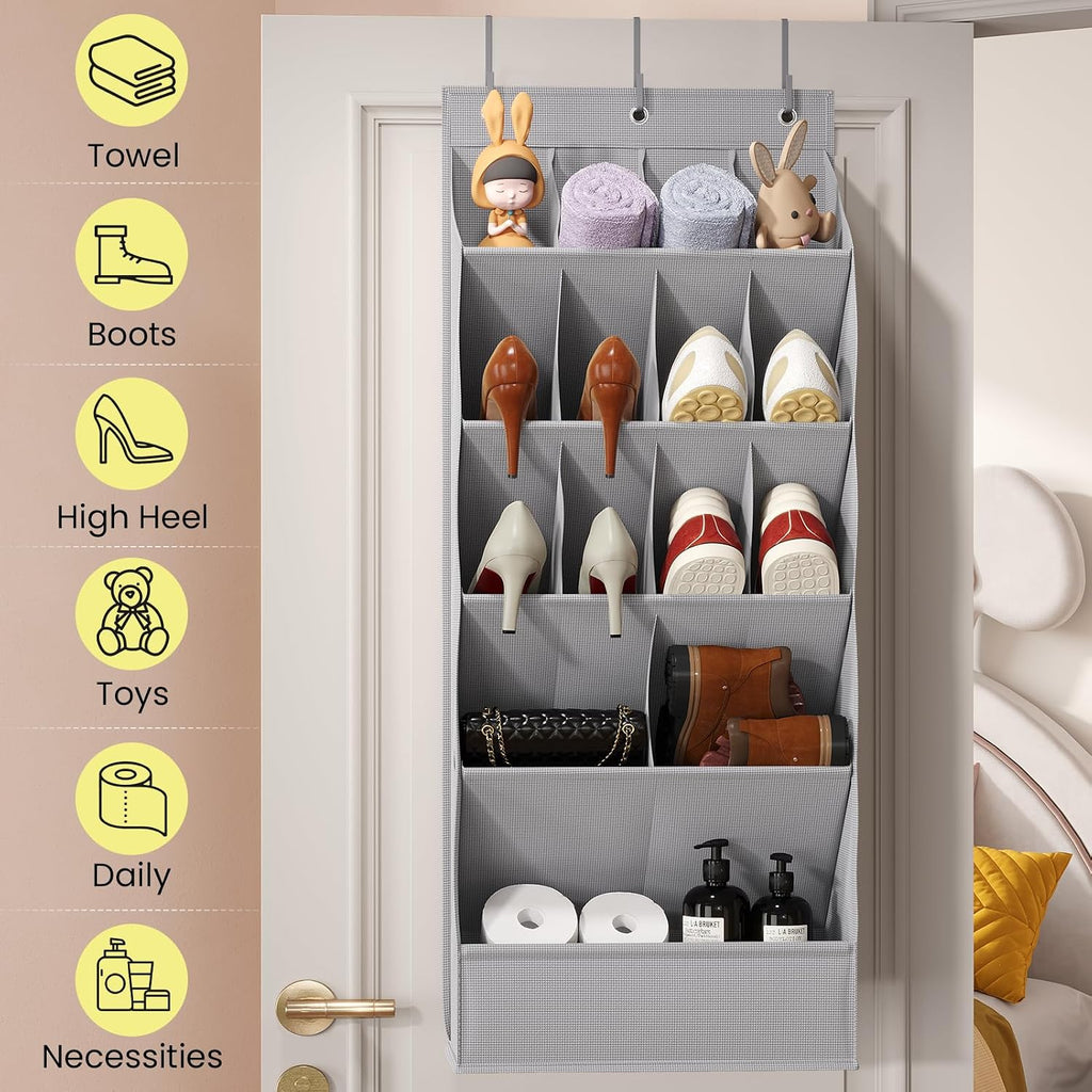 Mefirt Large Over the Door Shoe Organizer for Closet Fit 20 Pairs