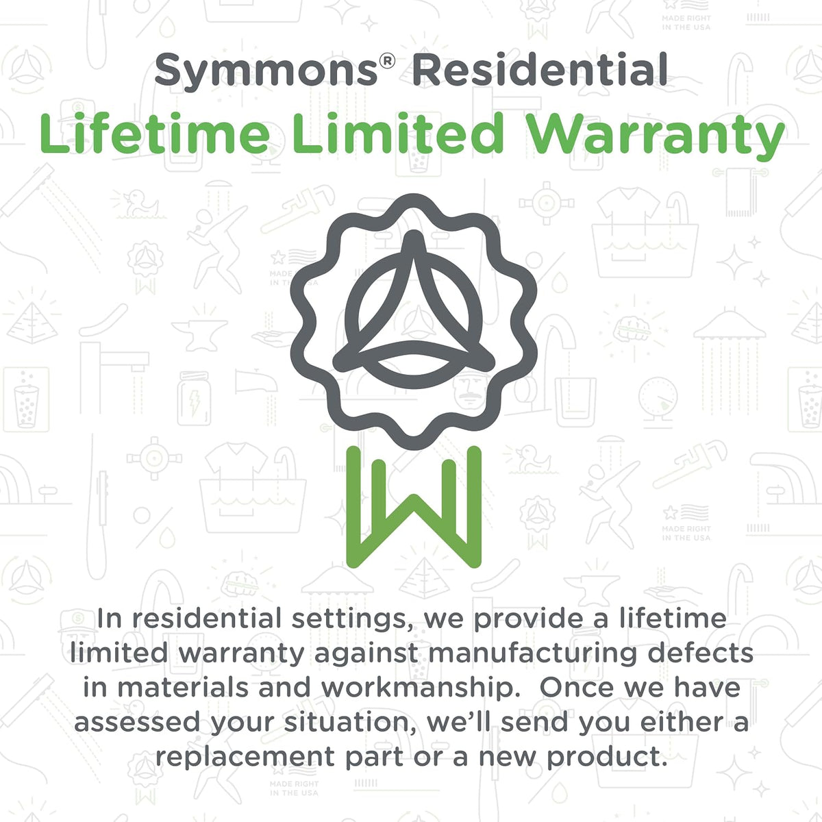 Symmons 353TB-24 Dia 24 in. Wall-Mounted Towel Bar in Polished Chrome
