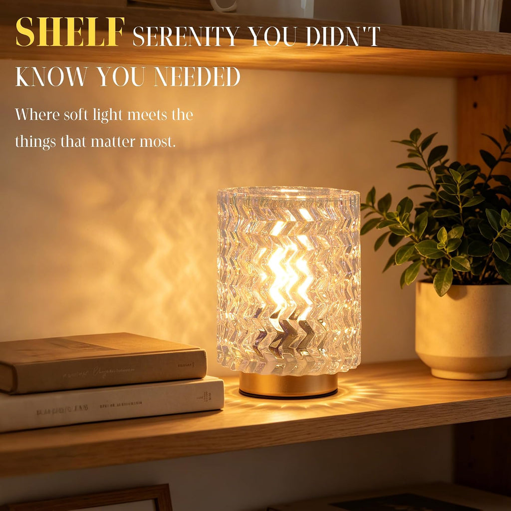 ULAROOM Battery Operated Table Lamp,Cordless Accent Mini Lamp,1 Pack Clear