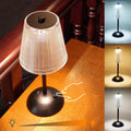 Cordless Table Lamp, 4000mAh Rechargeable Battery Operated Lamp, 3 Color Modes & Stepless Dimmable LED Touch Lamp, Portable Retro Metal Beside Lamps for Home Desk Bedroom Restaurant(Black)