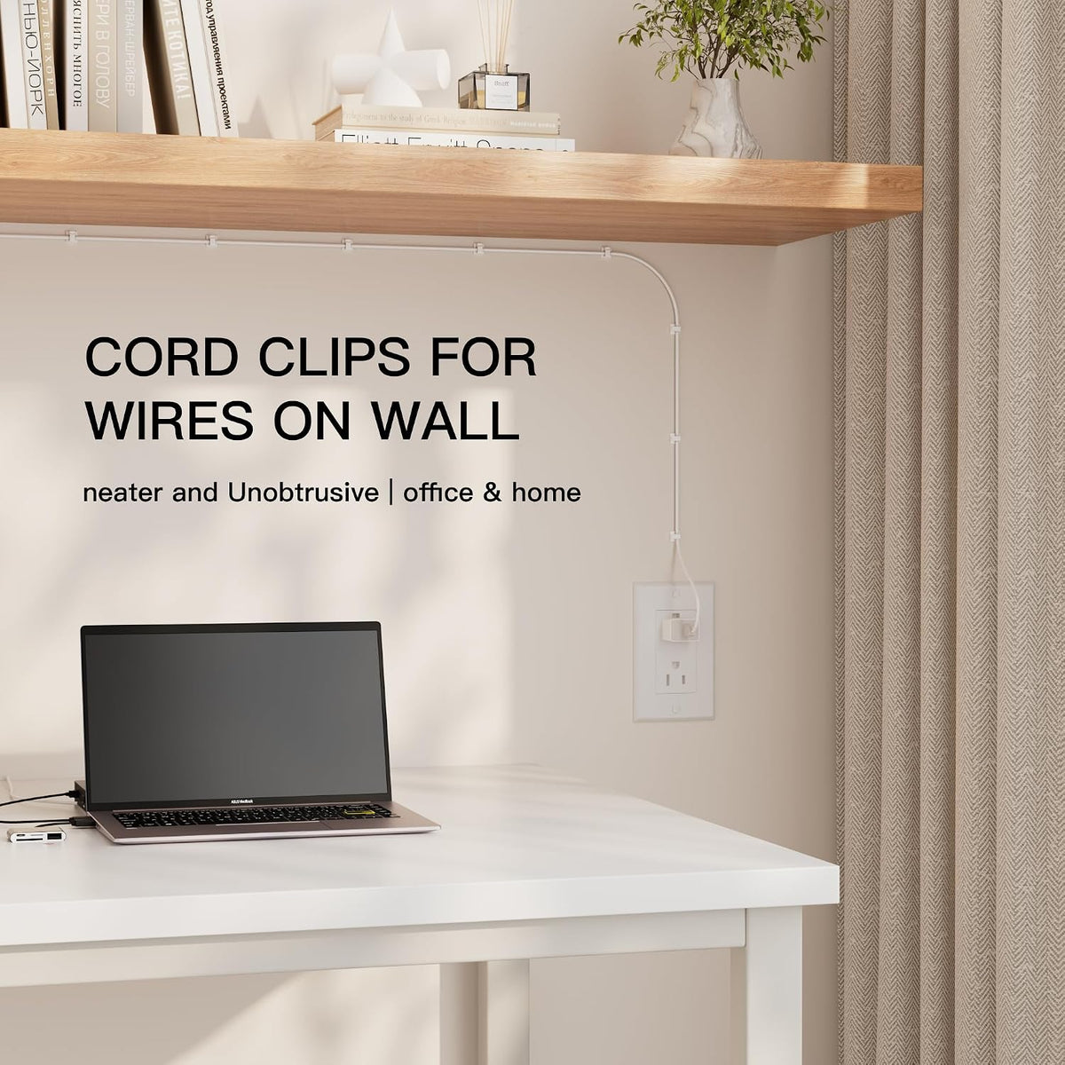 30 Pcs Adhesive Cable Clips for Cord Management Under Desk Nightstand Phone PC Charger Plug Speaker TV Cord Holder Keeper Hook Wall Wire Organizer Car Dash Cam Ethernet Christmas Light (Clear, Small)