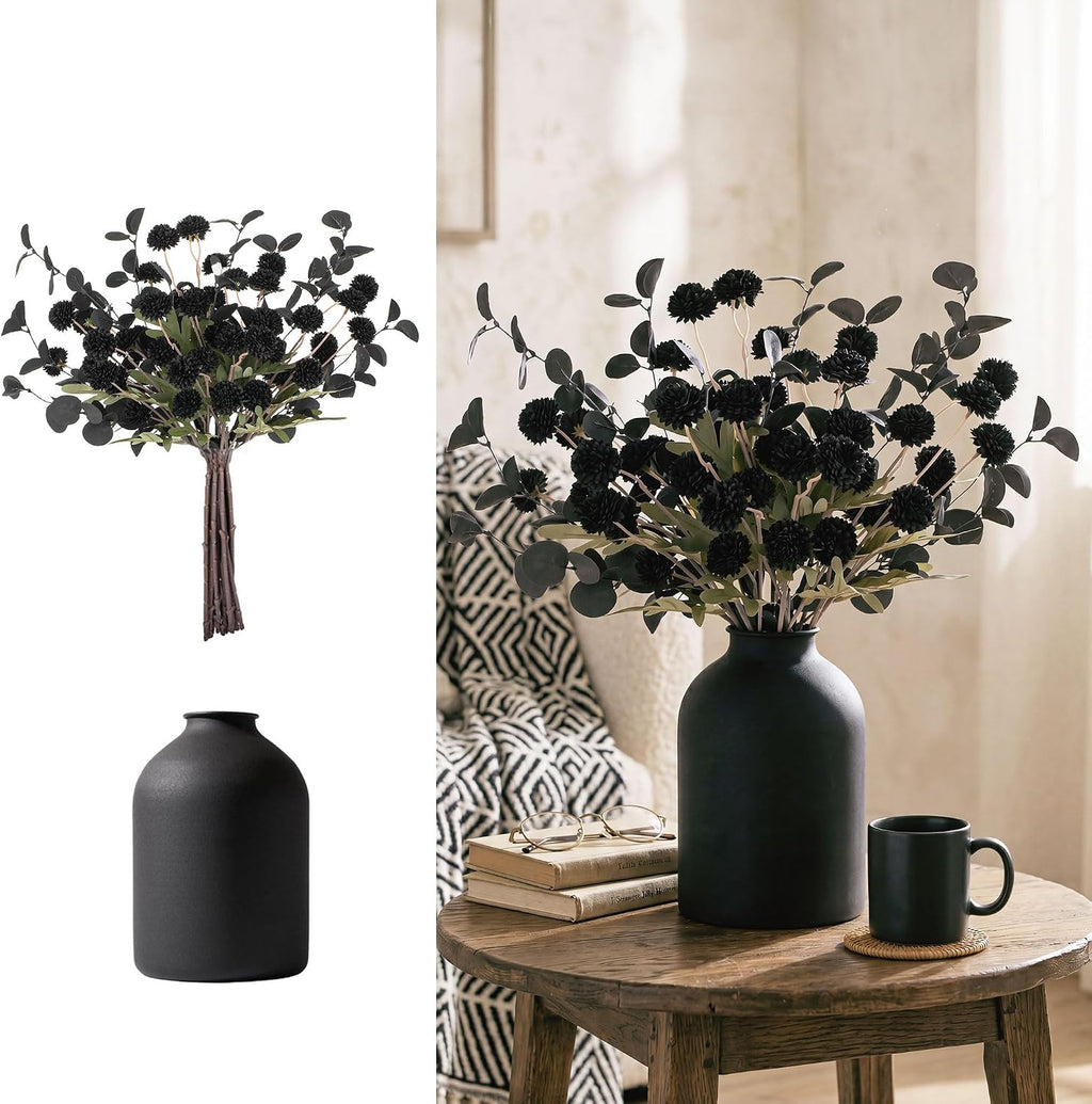BLOSMON Black Flowers Artificial for Dining Table Centerpieces Decor