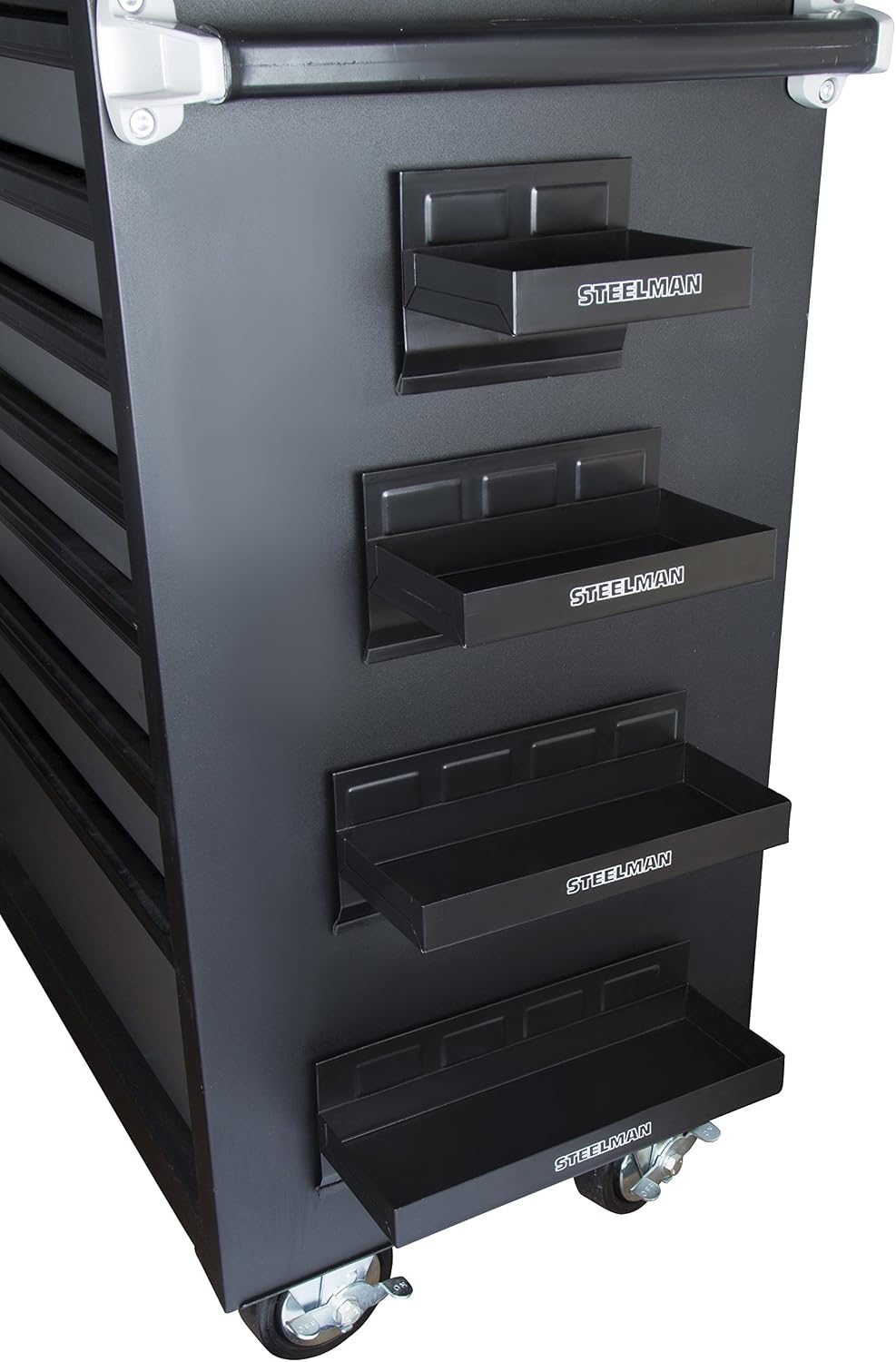 Steelman Non-Marring Magnetic Tool/Parts Storage Trays for Rolling Toolboxes, Durable Steel, 4-Piece Set