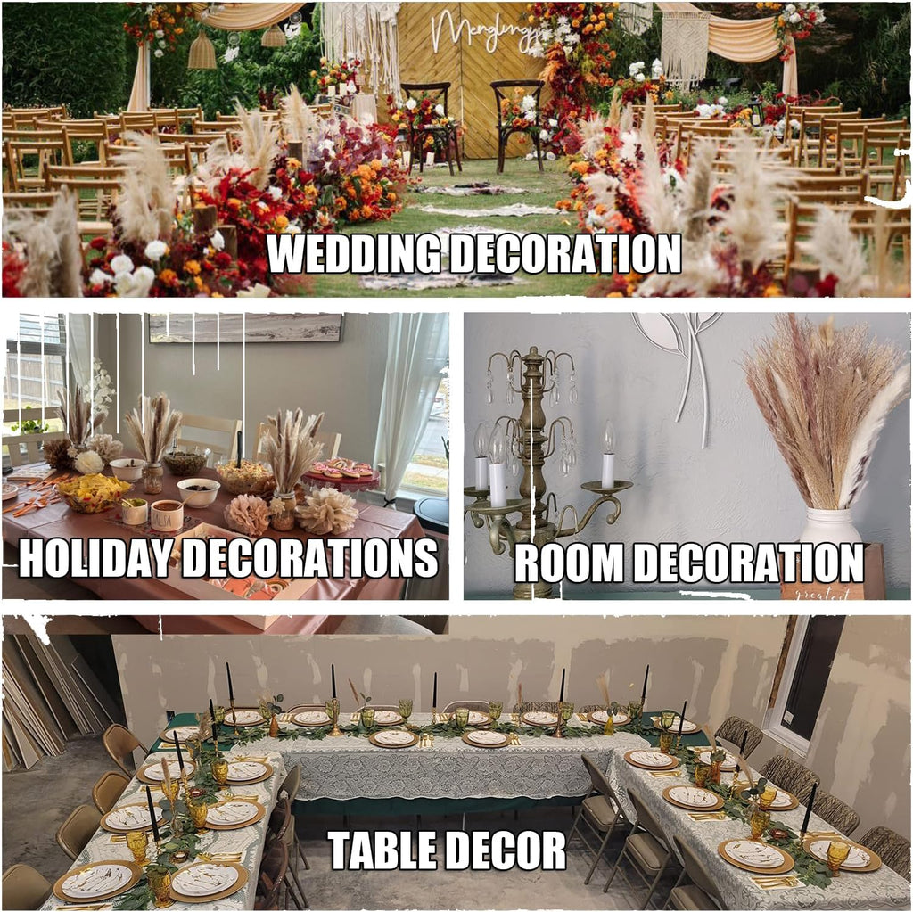 Dried Pampas Grass Decor 107 pcs Boho Home Decor 17 Inch Natural Dried Flower Bouquets, 7 Varieties Per Bouquet, Boho Style, Typically Used for Weddings, Baby Showers, Homes, Rustic Parties and More