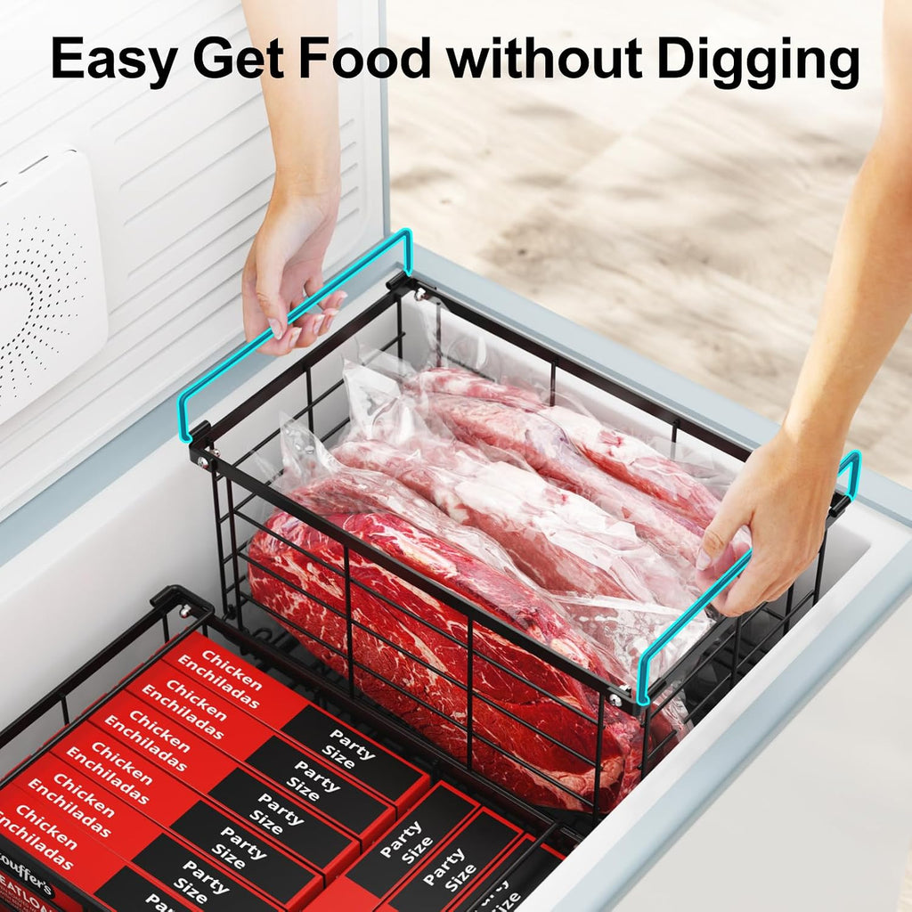 iSPECLE Deep Freezer Organizer - Large Baskets for 5 to 7 Cu.Ft, 6 Pack