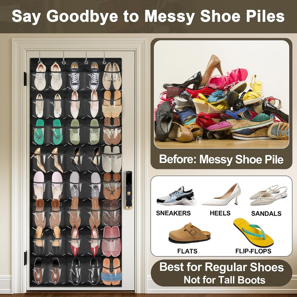 Over the Door Shoe Organizer - Space Saving Shoe Rack for Closet